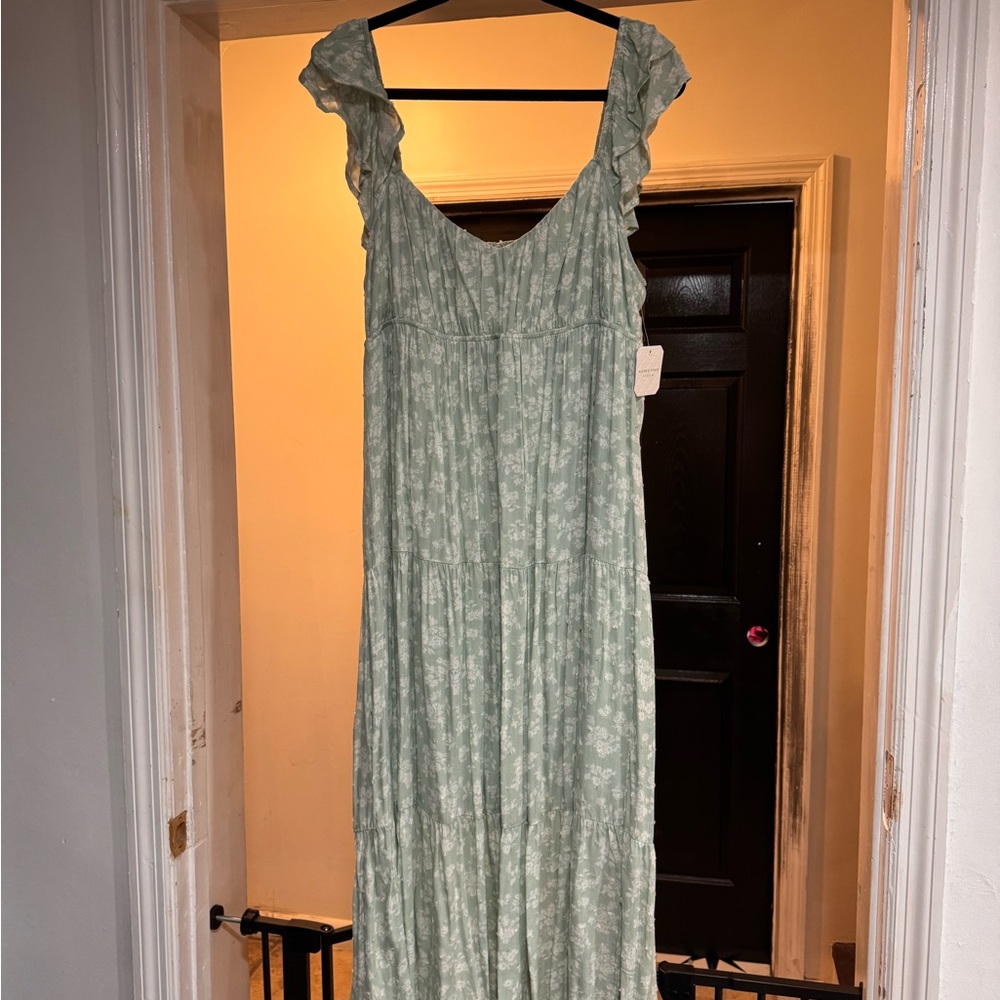 Altar'd State Sage Floral Maxi Dress